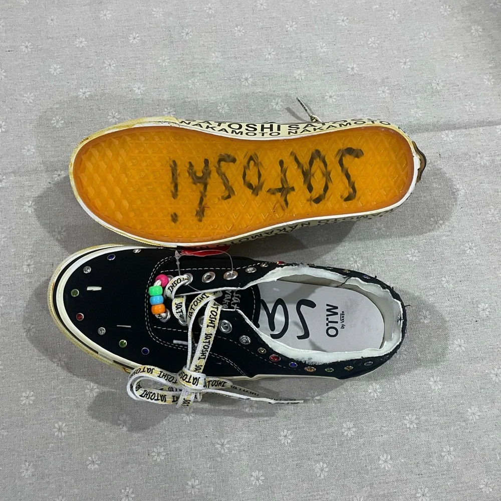 Vans Black Low-Top Sneakers with Multicolor Crystal Accents